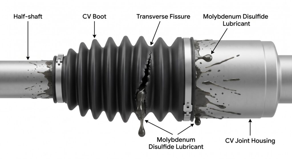 A torn CV boot is the primary cause of joint failure